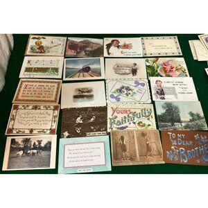 Antique Postcards with Memos and Postage Stamps 1909 through 1914 Lot of 20